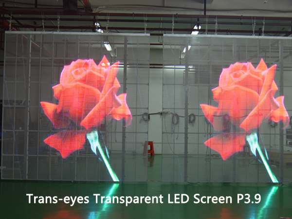 Ventana de cristal LED Pantalla transparente que ve a través de la pantalla Sinage